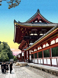 版画風　東大寺中門