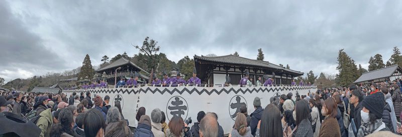 豆まき特設ステージのパノラマ写真